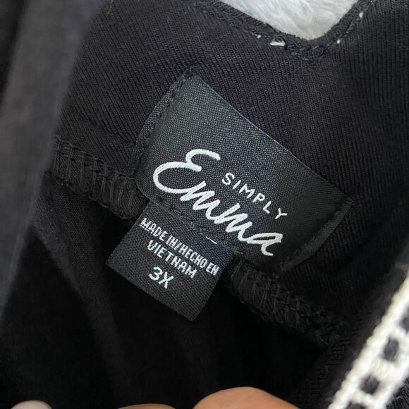 Simply Emma Blouse Top 3X Black V Neckline Cold Shoulder Tunic Boho Flowy - Picture 2 of 8